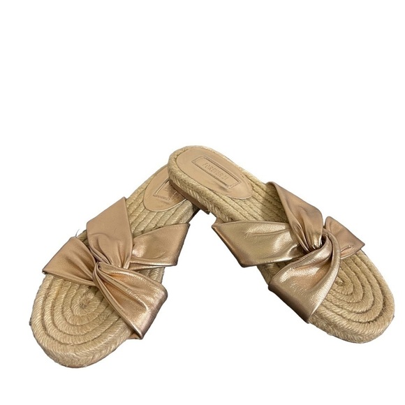 Forever 21 Rose Gold Vegan Leather Espadrille Sandal Size 6 - Picture 5 of 8